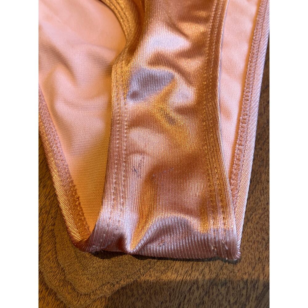 South Beach Peach Satin Bikini Set Size US 10 EU 42 Underwire Swim - Picture 7 of 9
